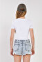 Women's Front Printed Short Sleeve Bodysuit - Ecru - 5