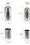 Bote de basura Cylindrical Trash Can w/Swing Lid and Inner Barrel Large Capacity Stainless Steel Garbage Can Outdoor Bin for Commercial Use Trash Container - 2