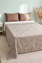 Brown Prism Patterned Double Printed Pique & Bedspread 200X230 cm - 4