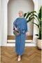 Women's Beaded Embroidered Wide Fit Denim Dress - 2