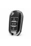 For Peugeot 301 308 208 508 2008 3008 Citroen C3 C4 Opel Combo Nano Flip Key Case Cover Black Silver