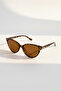 Cat Buckle Model New Season Light Frame Uv Protected Women's Sunglasses Leopard Frame Green Glass - 7