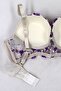 White Purple Floral Detailed Supported Brode Bra Set - Stylish Lace Set with Push-Up Effect - 3