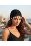 Hand Knitted Mesh Beanie with Glittery Seashell Detail Bohemian - Hair Bandana - Beach Accessory - Beanie - 2