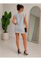 Women's Crew Neck Zero Sleeve Padded Mini Dress - 3