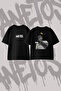 Gee Basquiat Design Printed Oversize Crew Neck T-Shirt Black