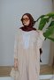 Tulle Floral Embroidered Bat Sleeve Linen Suit