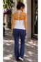 Women's Beaded Detailed Halter Neck Backless Blouse - 2