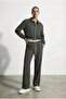 Brown Women's Trousers with Contrast Detail Pnt01726 - 3