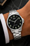 Men's Silver Metal Cord Black Dial Numeral Wrist Watch 2 Year Warranty - 2