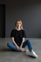Women's Crew Neck Black T-Shirt - 7943 - 4