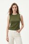 Khaki Crew Neck Couple Look Blouse 8355A