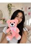 35 cm Plush Teddy Bear with Ribbon, Gift for Lover, Birthday Gift, Pink - 2