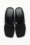 Heeled Shoes 2640 - Wedge Heel Flip-Flop Black Suede Women's Heeled Shoes - 4