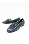 Women's Genuine Leather Ballerinas Navy Blue - 4