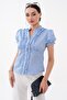 Women's Short Sleeve Shirt with Ruffle Collar 260460 - 3