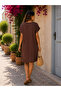 Perfect Simplicity |   Women's V-Neck Short Sleeve Mini Wrinkled Dress - 3