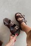 Again Brown Genuine Leather Suede Slippers - 2