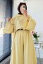 Premium Shawl Collar Shalwar Cut Linen Trouser Set - Yellow - 8