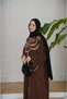 Women's Embroidered Bat Sleeve Linen Dress - 3