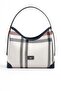 White - Navy Blue Plaid Women's Shoulder Bag Sp1285