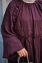 Women's Ruffle Detail Shimmering Tulle Fabric Dress Plum - 5