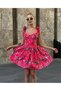 Women's Fuchsia Adjustable Tie Floral Mini Dress Yel0957 - 3