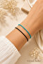 Set of 2 Black Turquoise Rope Bracelets Adjustable Unisex Couple Dating Set - 3