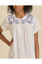 Senior Girls White Embroidered Cotton Nightgown - 2