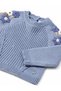 Baby Girl Floral Embroidered Knit Sweater 0-4 Years Blue - 2