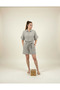 100% Cotton 4 Layer Muslin Shorts Overalls-Grey - 5