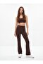 High Waist Wide Leg Brown Leggings