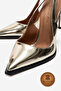 Genuine Leather Gold Mirror Pointed Toe Stiletto High Heeled Shoes Vardola - 4