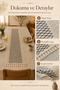 Vintage Knitted Runner with Tassels Natural Bohemian Tablecloth Decorative Table and Console Runner - 5