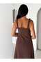 Women's Drawstring Strap Detailed Sleeveless Loose Flared Skirt Summer Midi Dress - 3