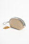 Silver Straw Clutch Portfolio Women's Handbag Shoulder Bag Crossbody Bag