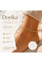 Dorika Gold Color Steel Anklet – Adjustable Summer Women's Anklet with Square Bead Detail - 4