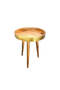 Handicrafted Wooden Round Coffee Table With Brass Embossing Arabic (diameter 16x16''Height:20'') - 3