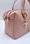 Women's Powder Multi-Compartment Crossbody Hand and Shoulder Bag with Convenient Metal Accessories and Zipper - 3