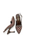 Women's Stiletto Polka Dot Brown Satin Pointed Toe Medium Heel F6183 - 5