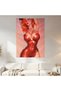 Red Latex Pin-Up Girl Wall Covering Wall Tapestry First Quality Satin Fabric Poster - 2
