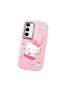 Samsung Galaxy S23 Fe Compatible Case Camera Protector Pink Silicone Couple Phone Case with Kitty Pattern - 3
