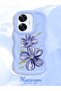 Realme C55 Compatible Case Camera Protector Blue Silicone Couple Phone Case Floral Pattern - 2