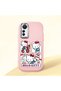 Mi 12 Lite Compatible Case Camera Protector Pink Silicone Couple Phone Case with Kitty Pattern