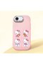 iPhone 17E Compatible Case Camera Protector Pink Silicone Couple Phone Case with Kitty Pattern