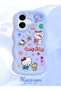 iPhone 16 Compatible Case with Camera Protector Blue Silicone Couple Phone Case Kitty Pattern - 2