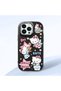 iPhone 14 Pro Compatible Case with Camera Protector Black Silicone Couple Phone Case with Kitty Pattern
