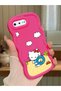 iPhone 7 Plus Compatible Case with Camera Protection Red Silicone Couple Phone Case Kitty Pattern