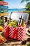 20 Lt. Thermal Camping and Picnic Food Carrying Bag, Plaid Red-White Cooler Bag 34X20X20 - 8