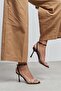 Vesper Leopard Satin Transparent Front Thin Heeled Women's Shoes